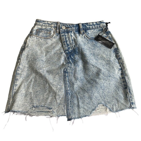 Blank NYC Skirt Women's Size 26 Blue Cutoff Denim Button Fly Skirt NWT - Picture 1 of 7